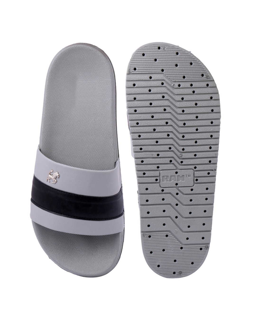 Shop Men's Grey Slip-On Sliders-Back