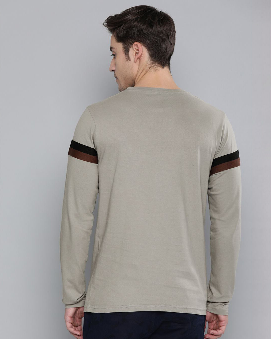 Shop Men's Grey Slim Fit T-shirt-Back