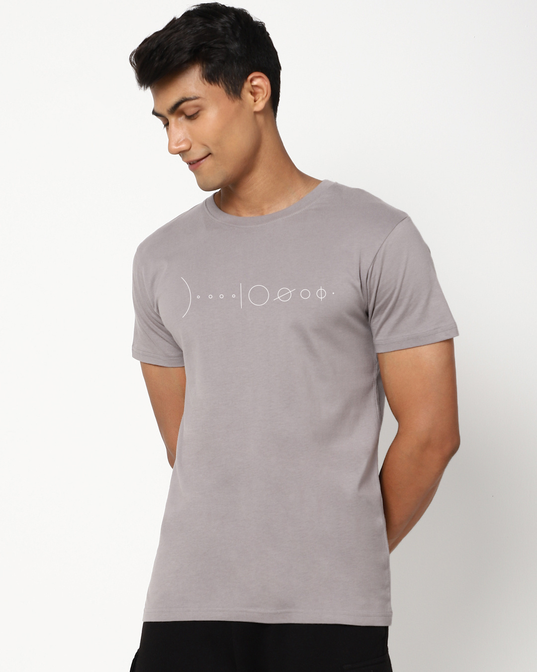 Shop Men's Grey Spaceman Graphic Printed T-shirt-Back