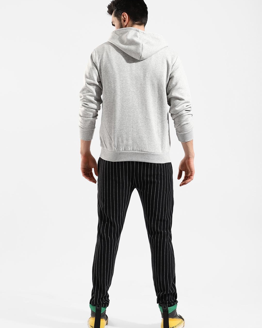 Shop Men's Grey Striped Tracksuit-Back