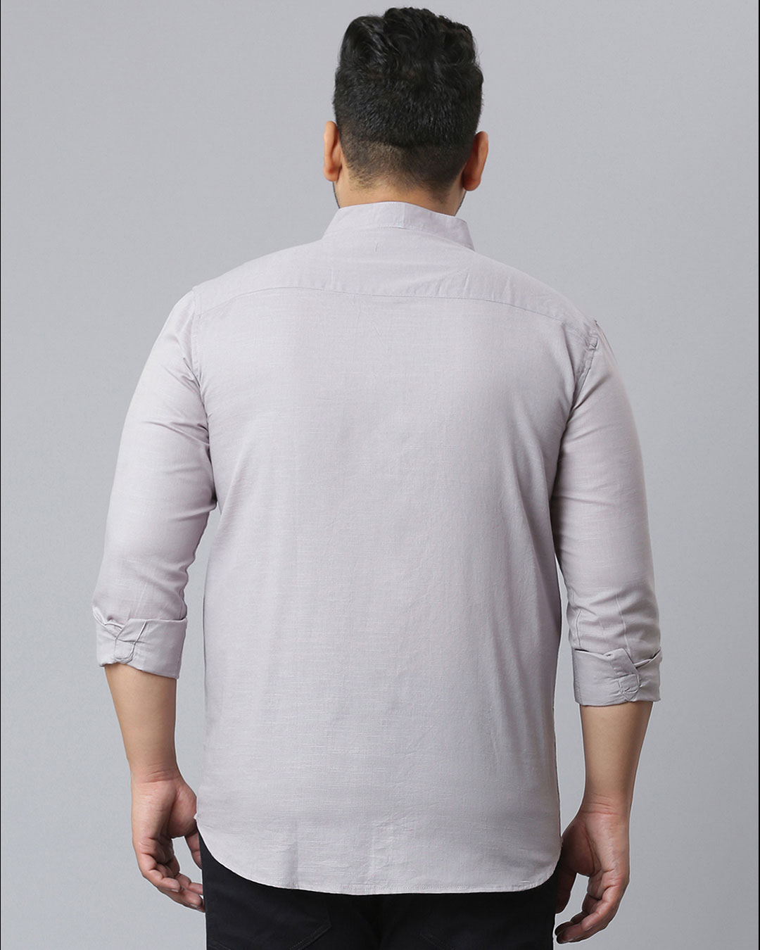 Shop Men's Grey Stylish Full Sleeve Casual Shirt-Back
