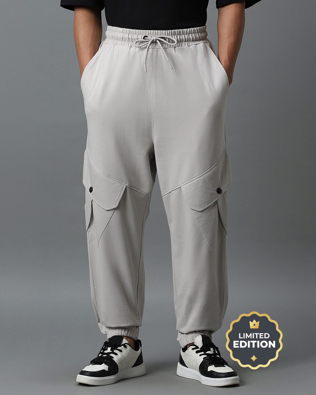 Buy Men's Grey Super Loose Fit Cargo Joggers Online at Bewakoof