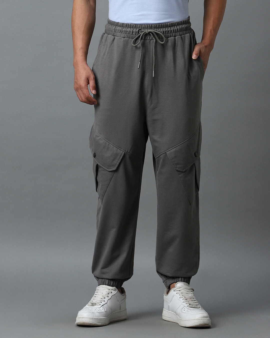 Buy Men's Grey Super Loose Fit Cargo Joggers Online at Bewakoof