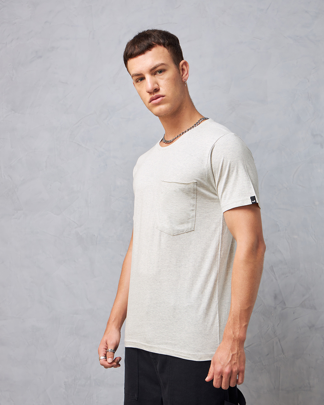 Shop Men's Grey T-shirt-Back