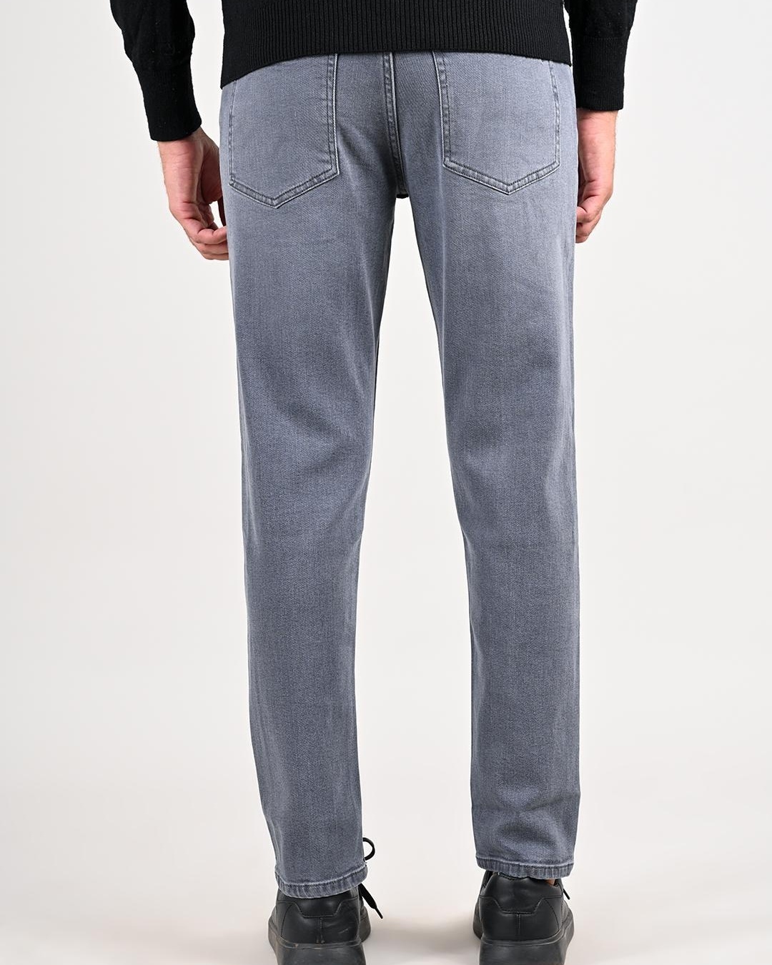 Shop Men's Grey Tapered Fit Jeans-Back