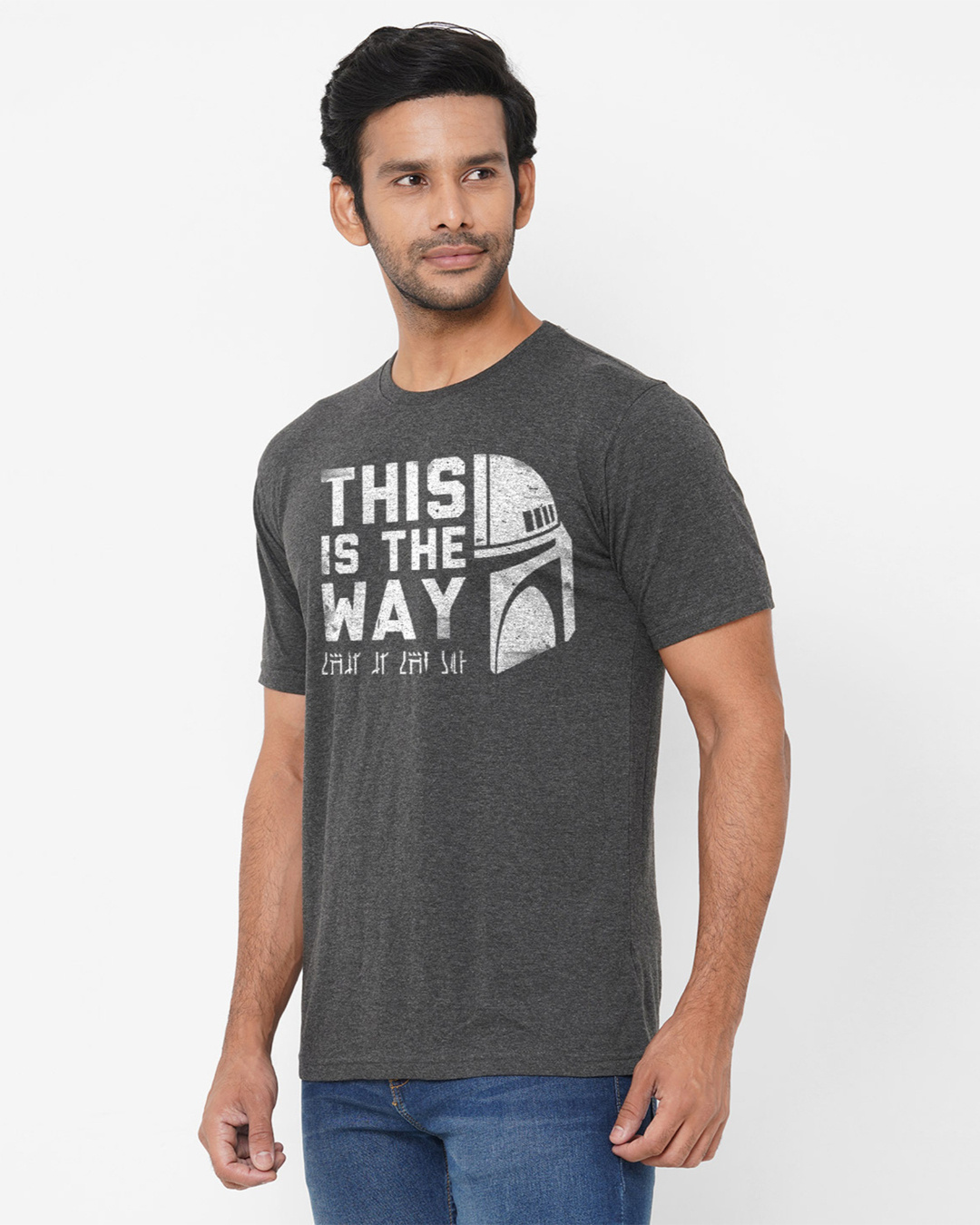 Shop Men's Grey This Is The Way Star Wars Official Typography T-shirt-Back