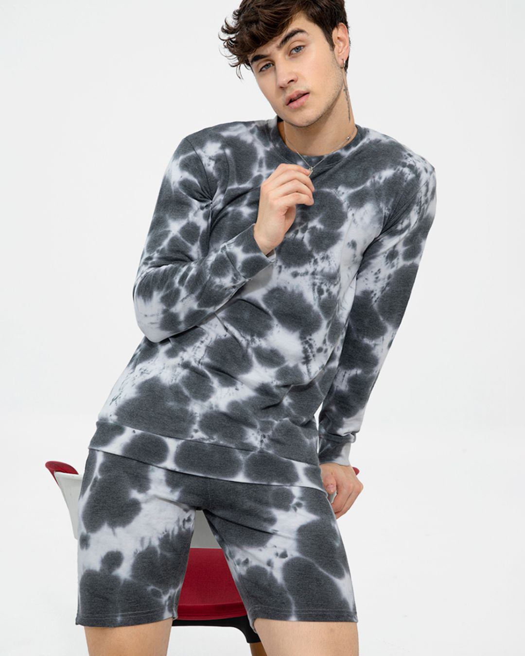 Buy Men's Grey Tie & Dye Cotton CoOrd Set Online in India at Bewakoof