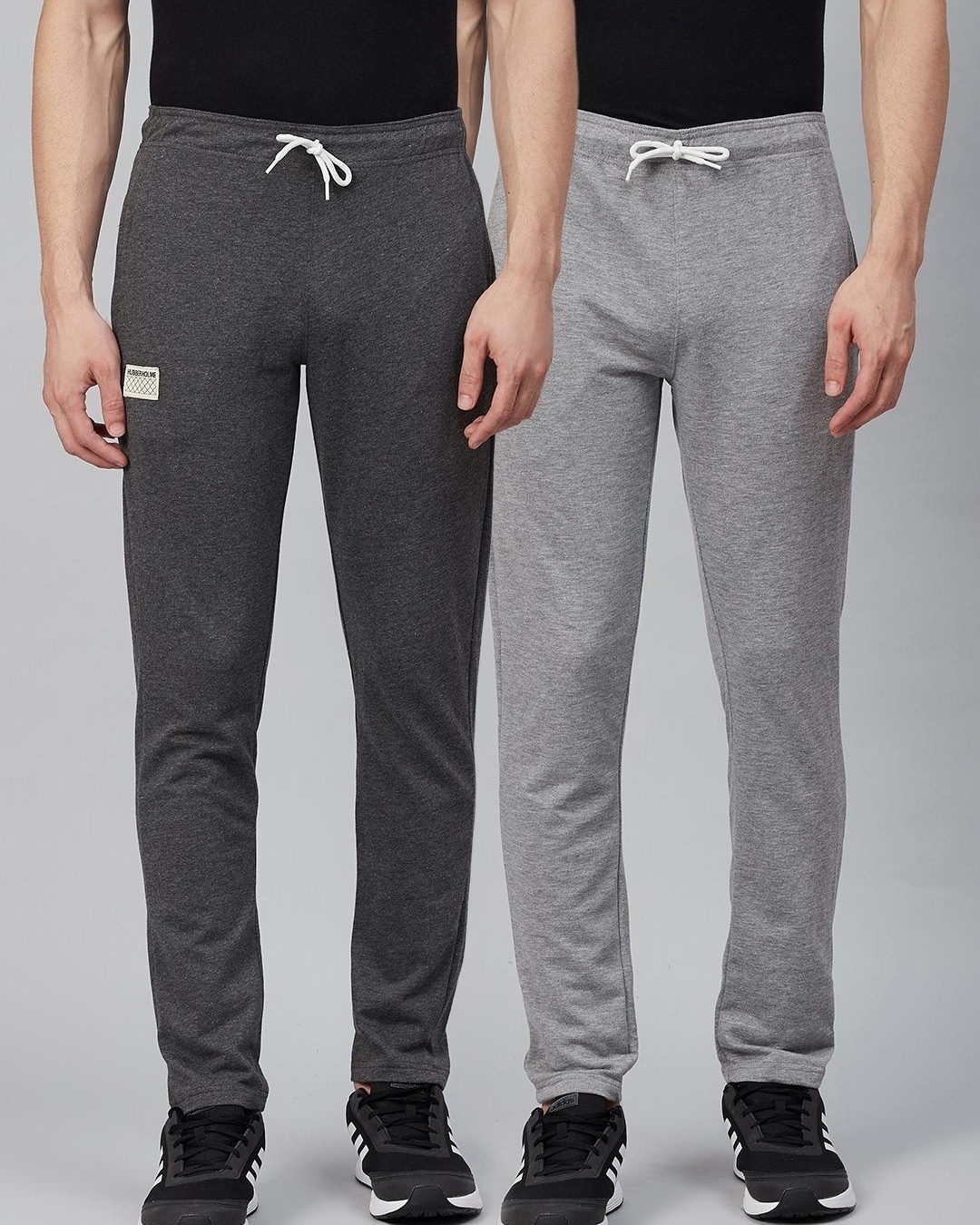 Buy Pack of 2 Men's Grey Track Pants Online at Bewakoof