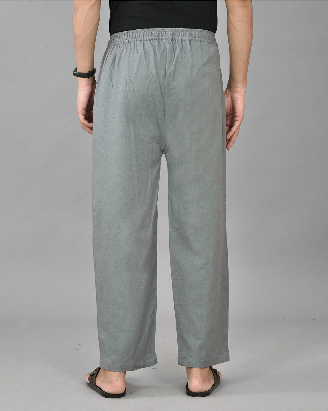 Shop Men's Grey Casual Pants-Back