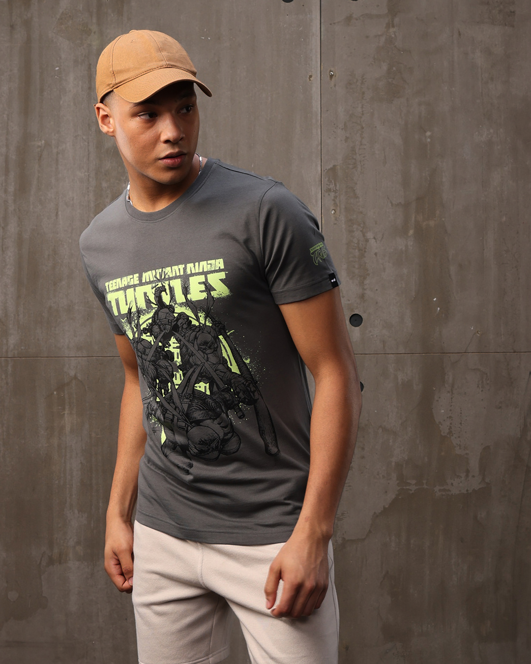 Shop Men's Grey Turtle Warriors Graphic Printed T-shirt-Back