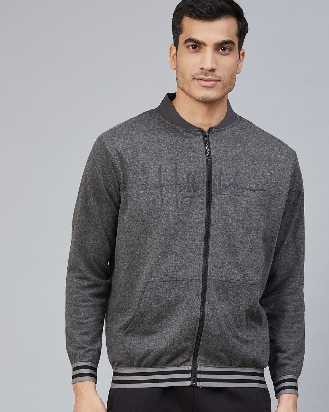 Buy Men's Grey Typography Jacket for Men Grey Online at Bewakoof