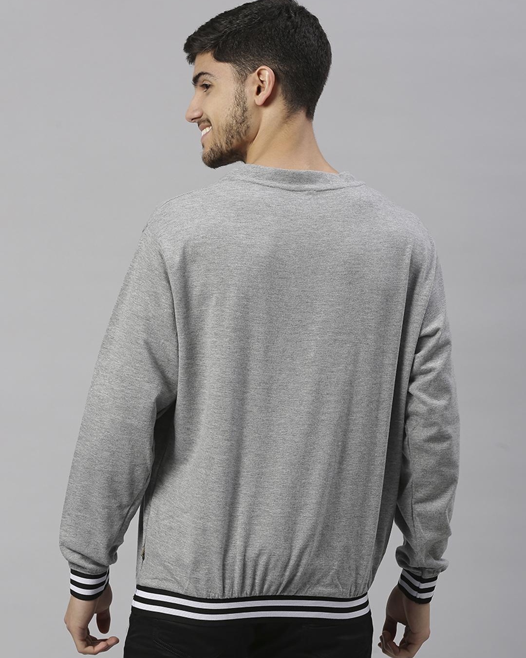 Shop Men's Grey Typography Sweatshirt-Back