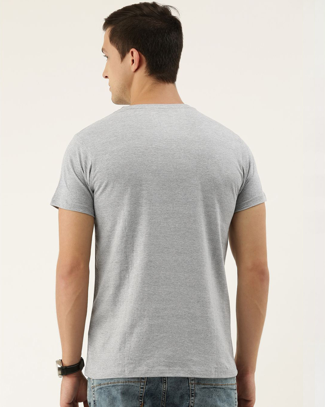 Shop Men's Grey Typography T-shirt-Back