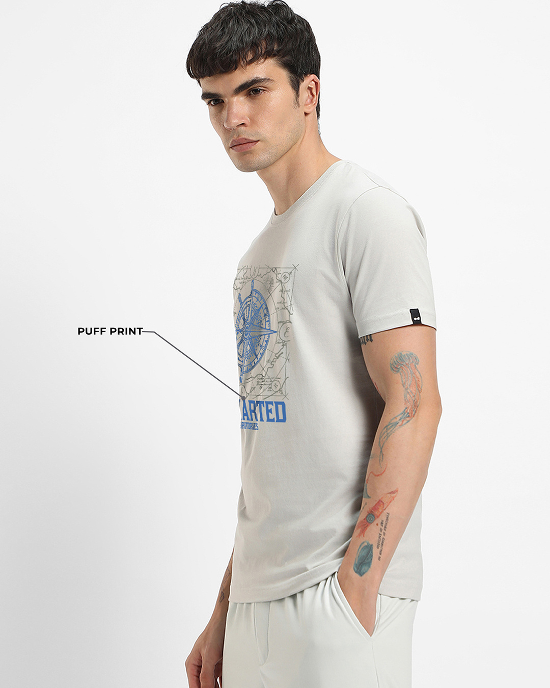 Shop Men's Grey Uncharted Graphic Printed T-shirt-Back