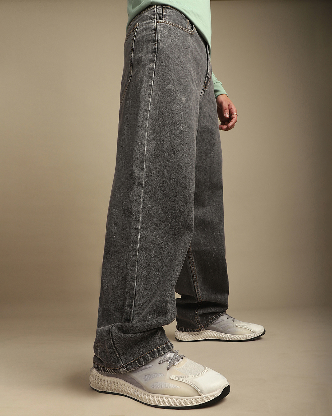 Buy Men's Grey Washed Baggy Relaxed Fit Jeans Online at Bewakoof