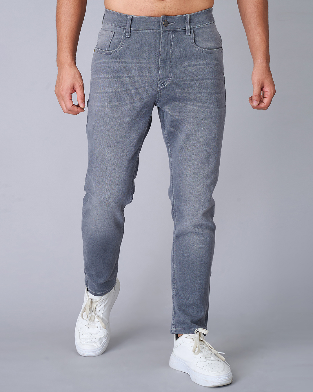 Buy Men's Grey Washed Slim Fit Jeans Online in India at Bewakoof