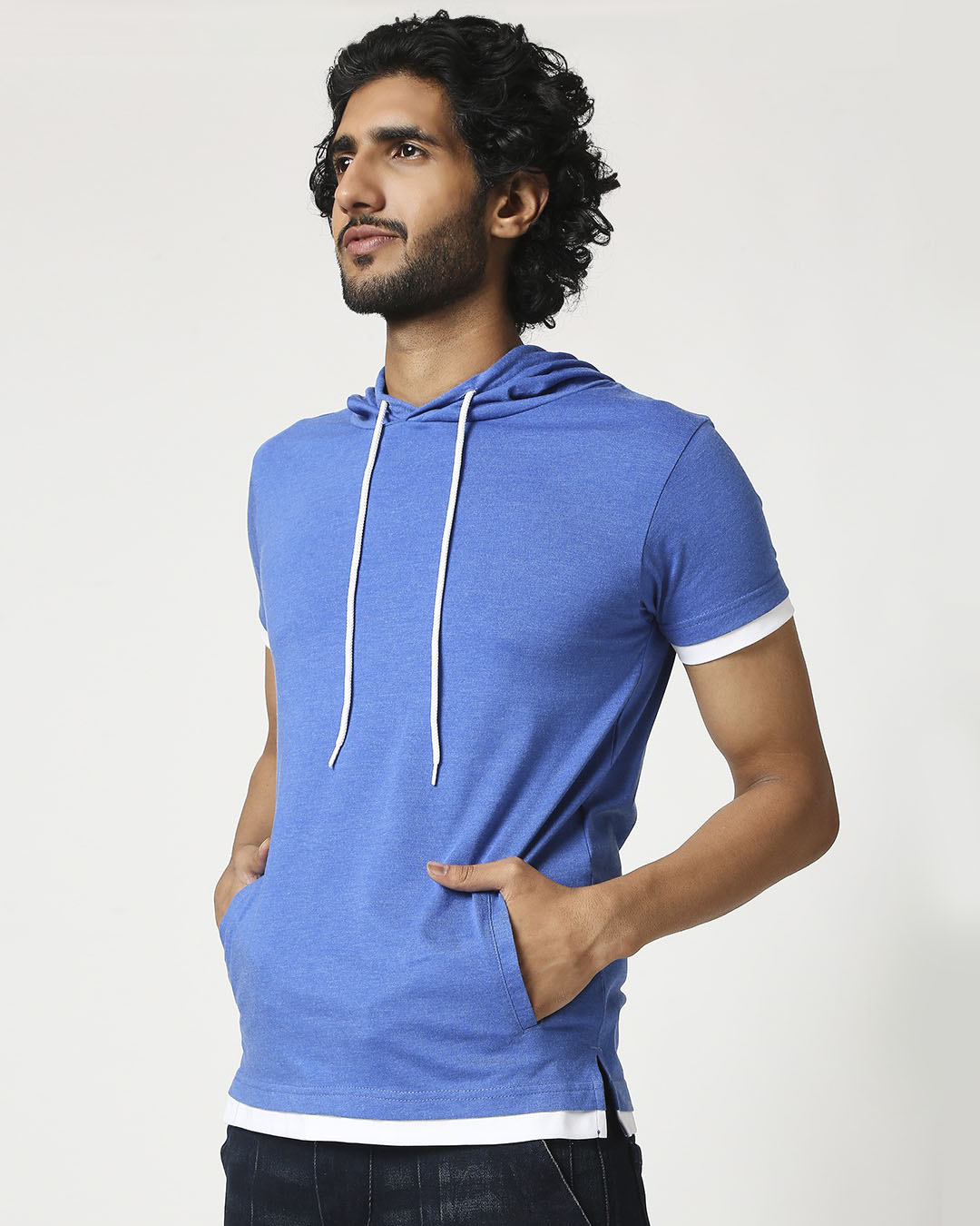 

Men' Half Sleeve Hoodie T-Shirt Men' Plain Half Sleeve Melange Hoodie T-Shirt Bewakoof.com