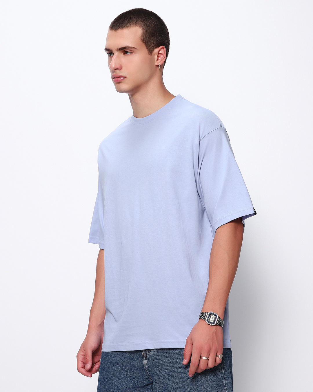 Shop Men's Baby Lavender Oversized T-shirt-Back