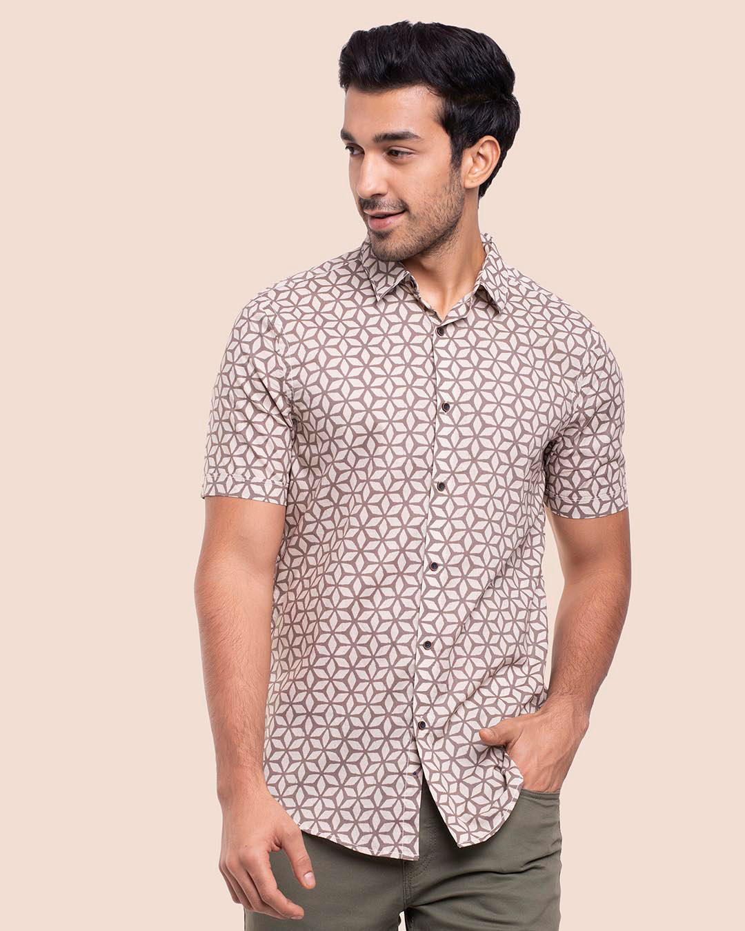 Shop Men's Half Sleeves Printed Shirt-Back
