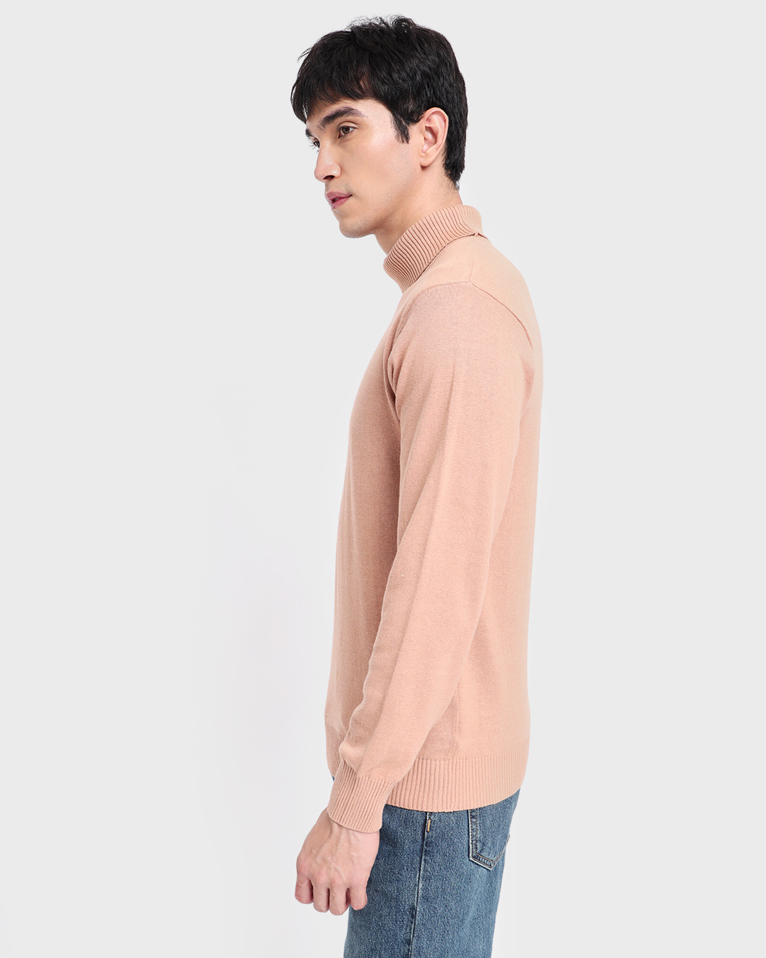 Shop Men's Pink High Neck Sweater-Back