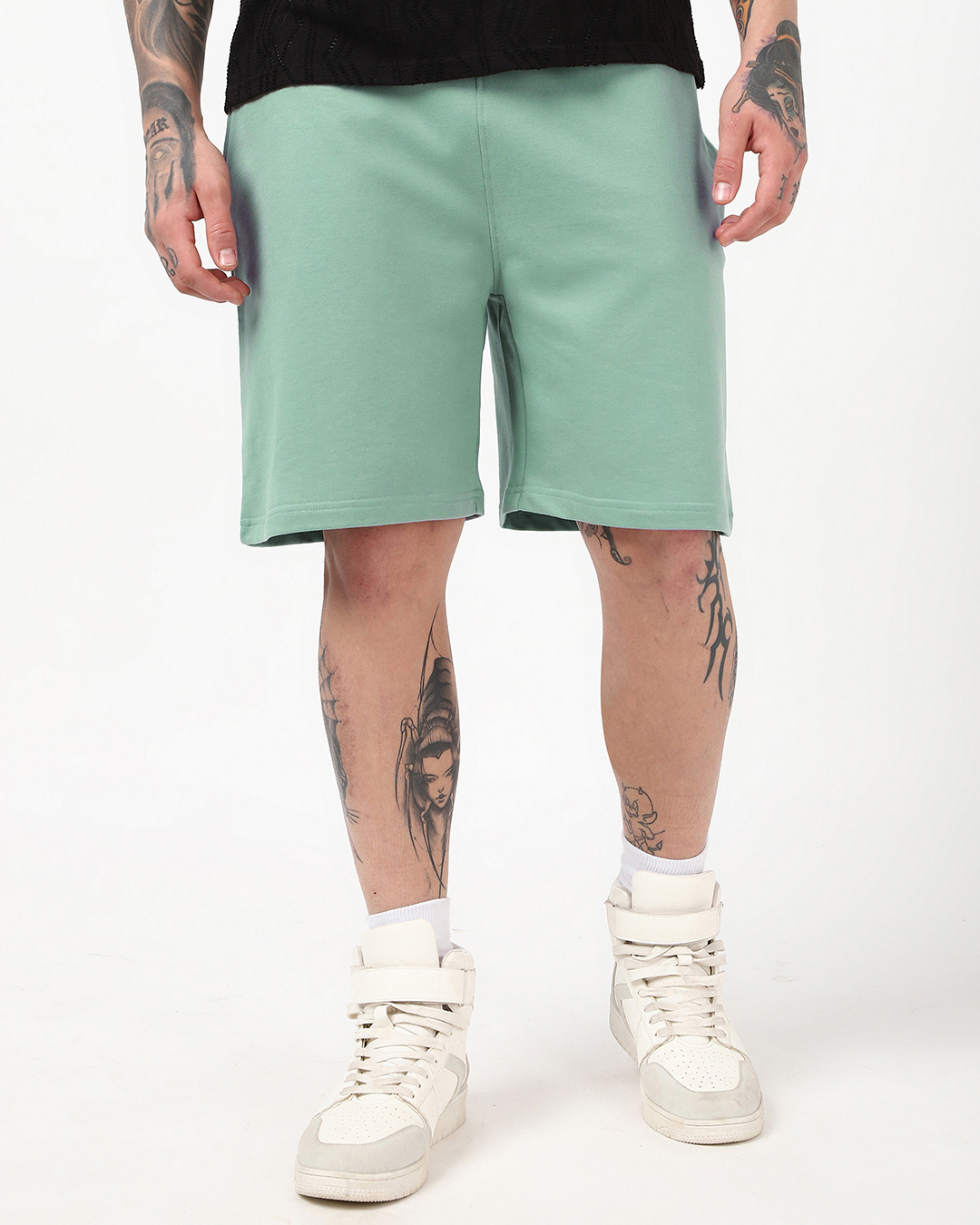 Shop Men's Iceberg Green Oversized Shorts-Back