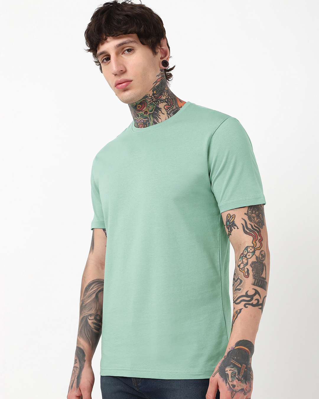 Shop Men's Iceberg Green T-shirt-Back