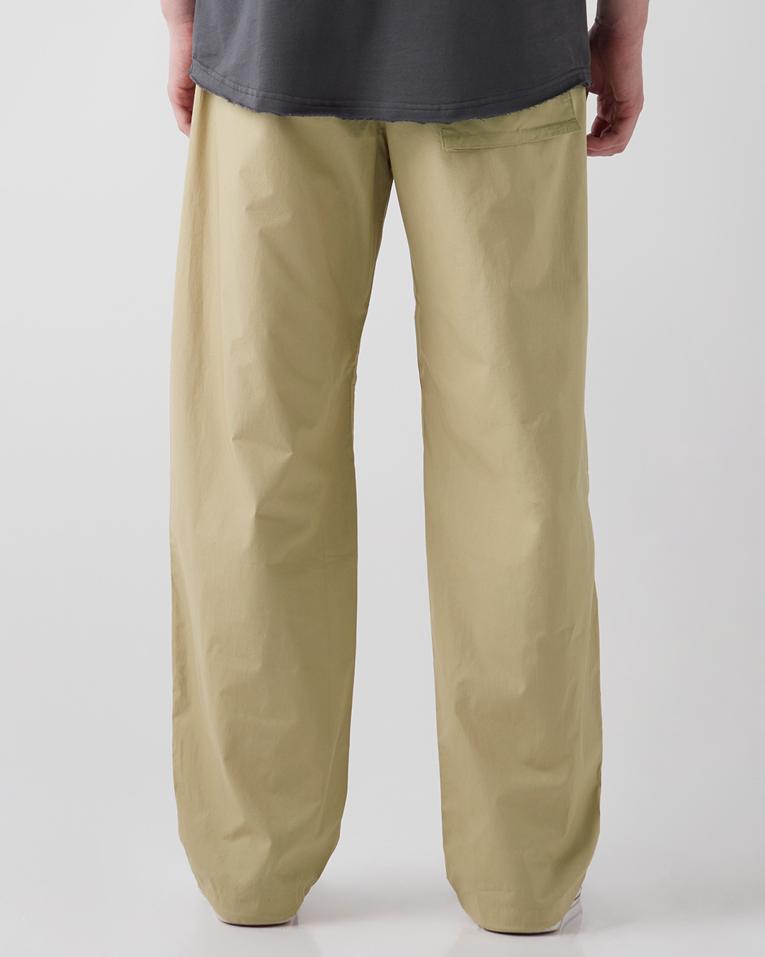 Shop Men's Beige Oversized Parachute Pants-Back