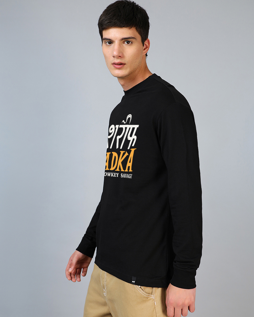 Shop Men's Jet Black Always Late Typography Oversized T-shirt-Back