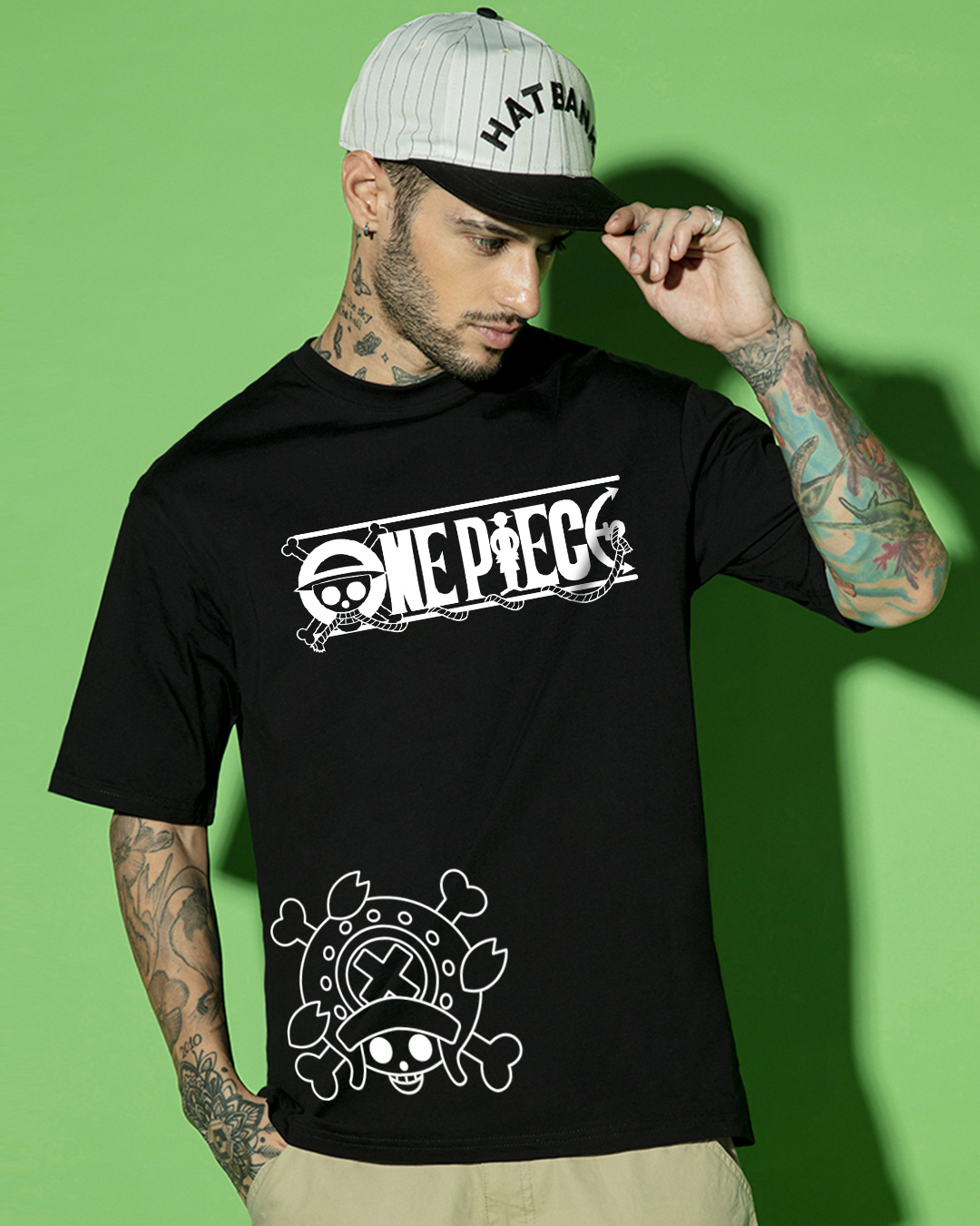 Shop Men's Jet Black Chopper Sensei Graphic Printed Oversized T-shirt-Back