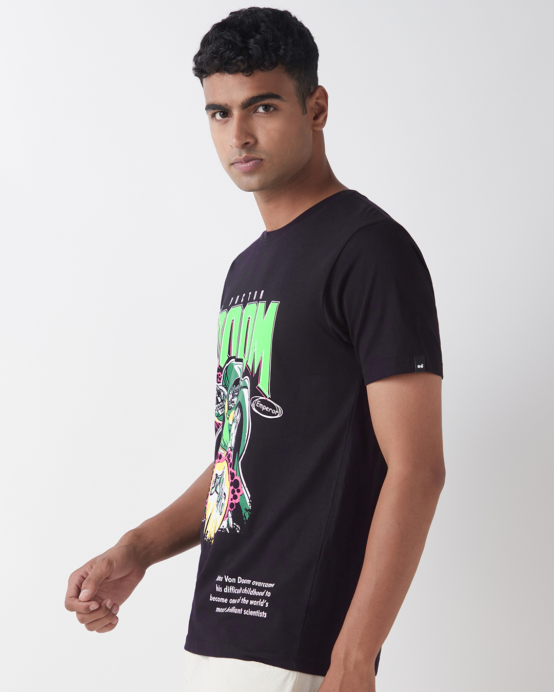 Shop Men's Jet Black Doom Graphic Printed T-shirt-Back