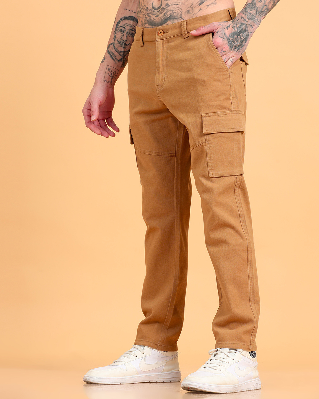 Shop Men's Brown Cargo Pants-Back