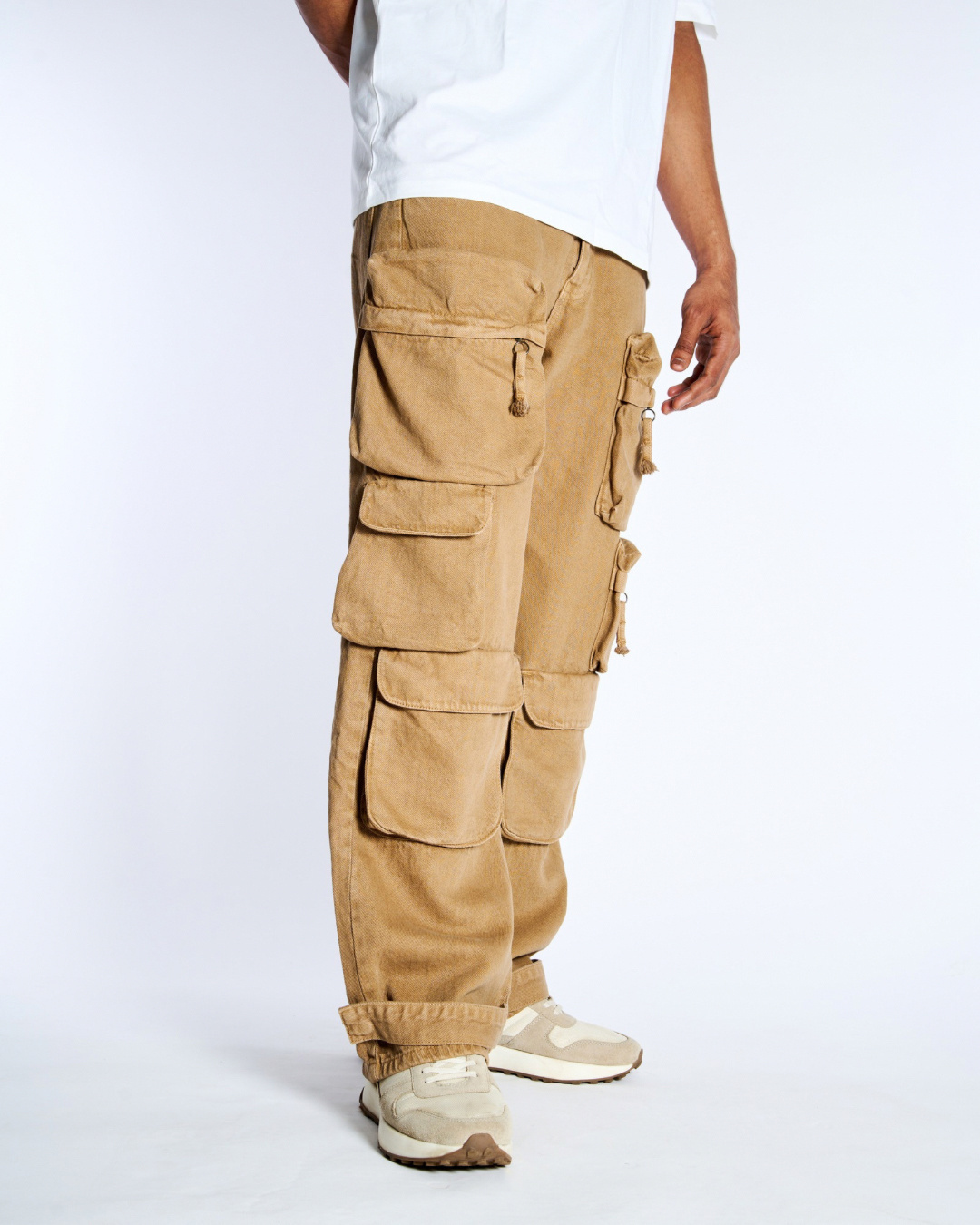 Shop Men's Khaki Cargo Pants-Back