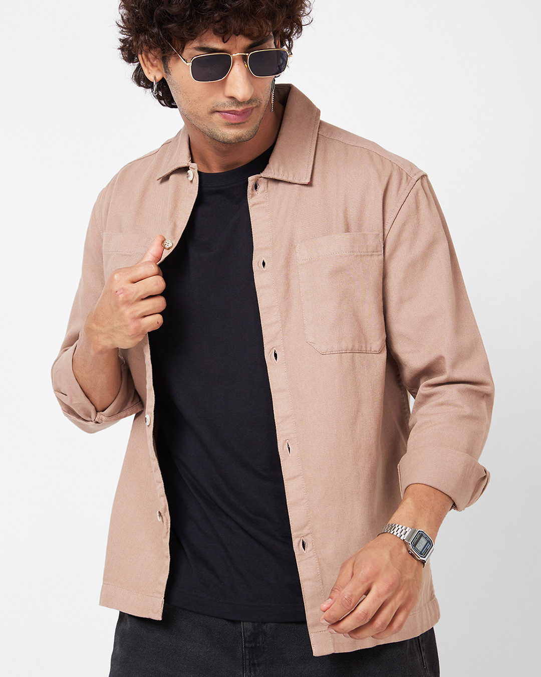 Buy Men's Khaki Overshirt Online at Bewakoof