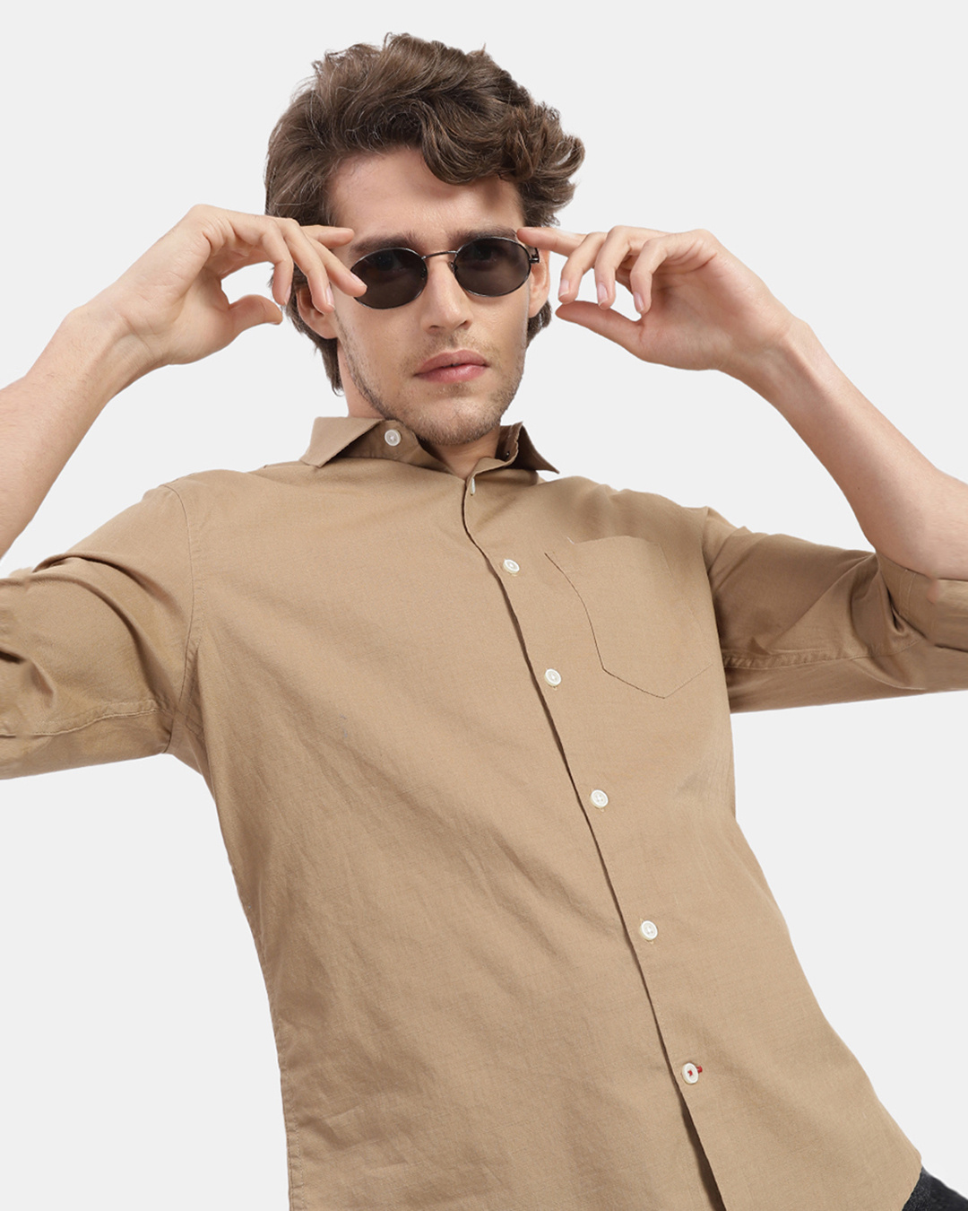 Shop Men's Khaki Shirt-Back