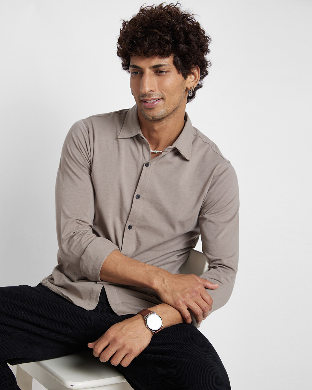 Buy Men's Khaki Shirt Online at Bewakoof