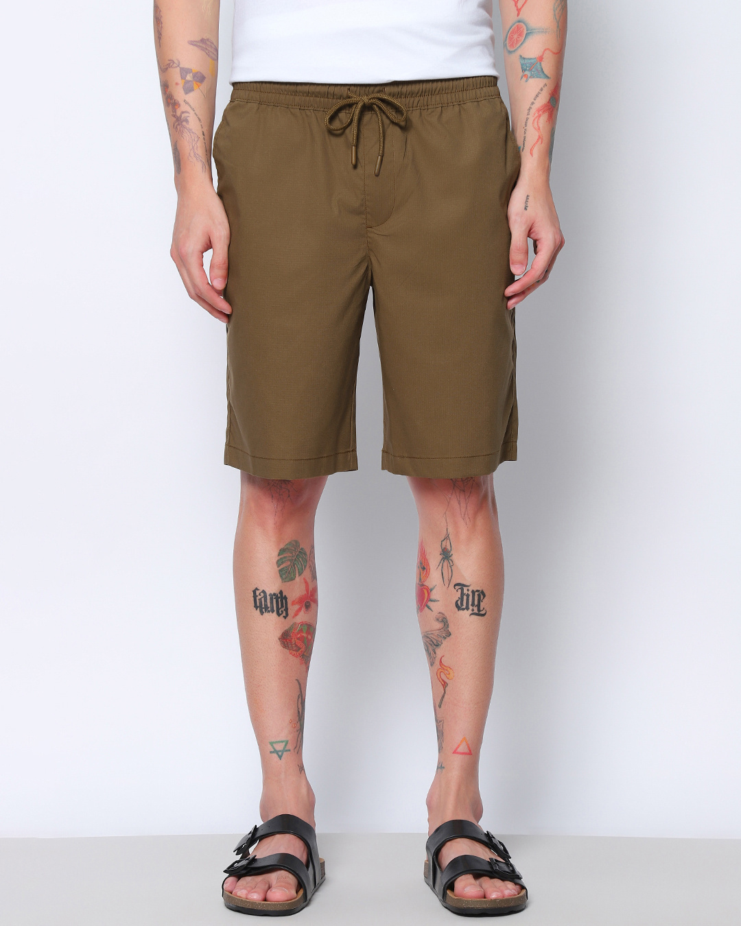 Shop Men's Khaki Shorts-Back