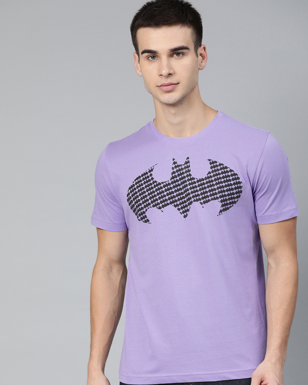 Buy Men's Lavender & Black Batman Printed Rogue T-shirt for Men Purple ...
