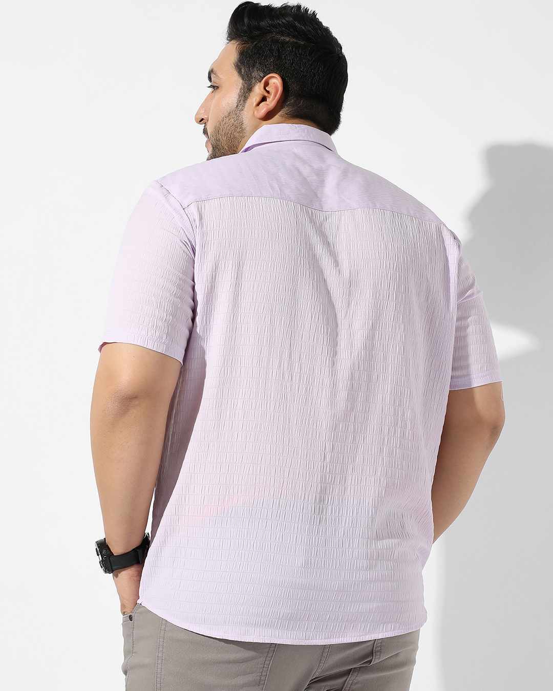 Shop Men's Lavender Plus Size Shirt-Back