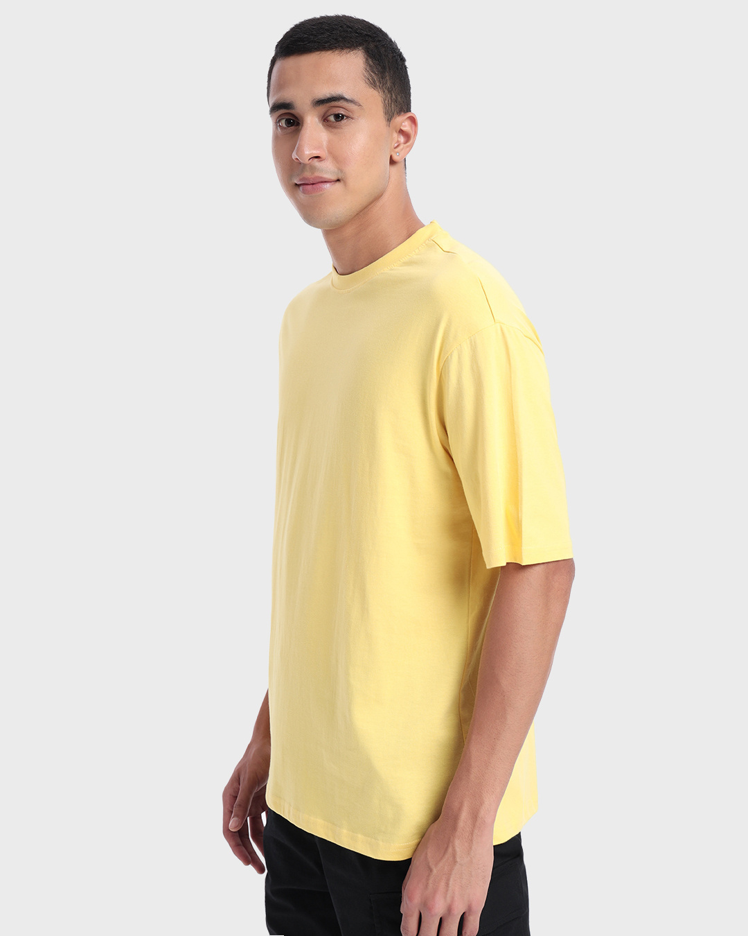 Shop Men's Lemon Yellow Oversized T-shirt-Back