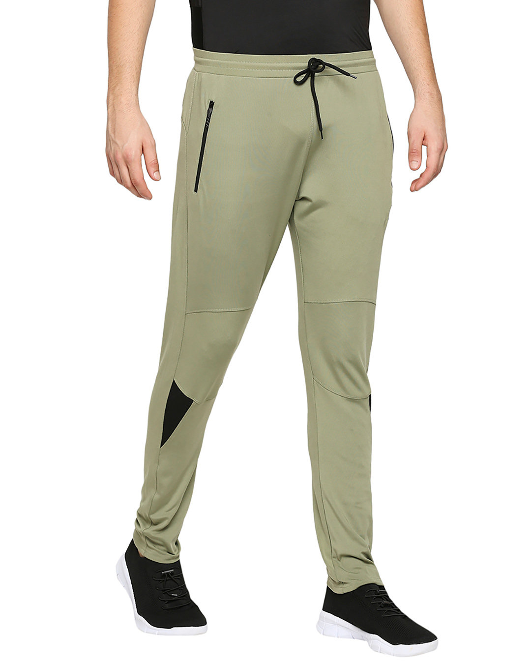Shop Men's Light Green Solid Regular Fit Track Pants-Back