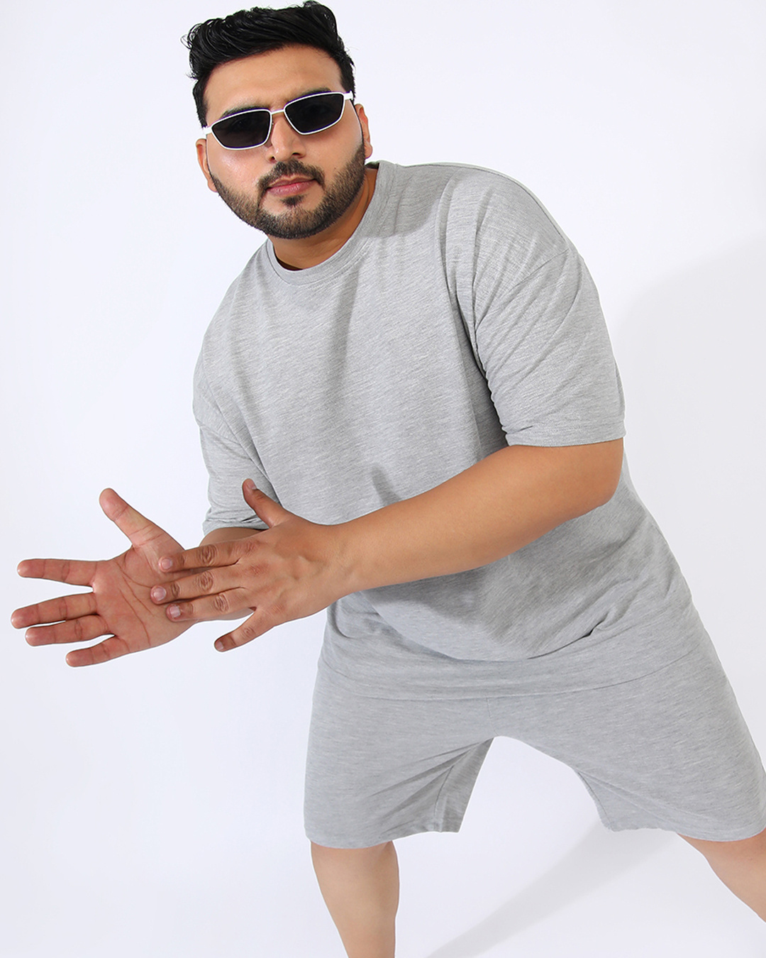 Men Oversized Nylon Top - Light Grey - SM2505104B