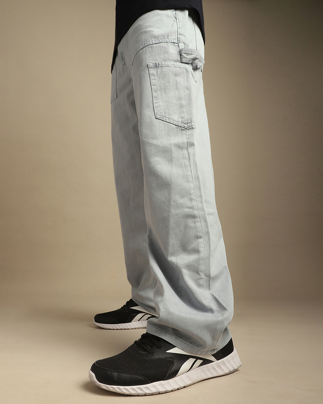 Buy Men's Light Grey Relaxed Fit Cargo Carpenter Pants Online at Bewakoof