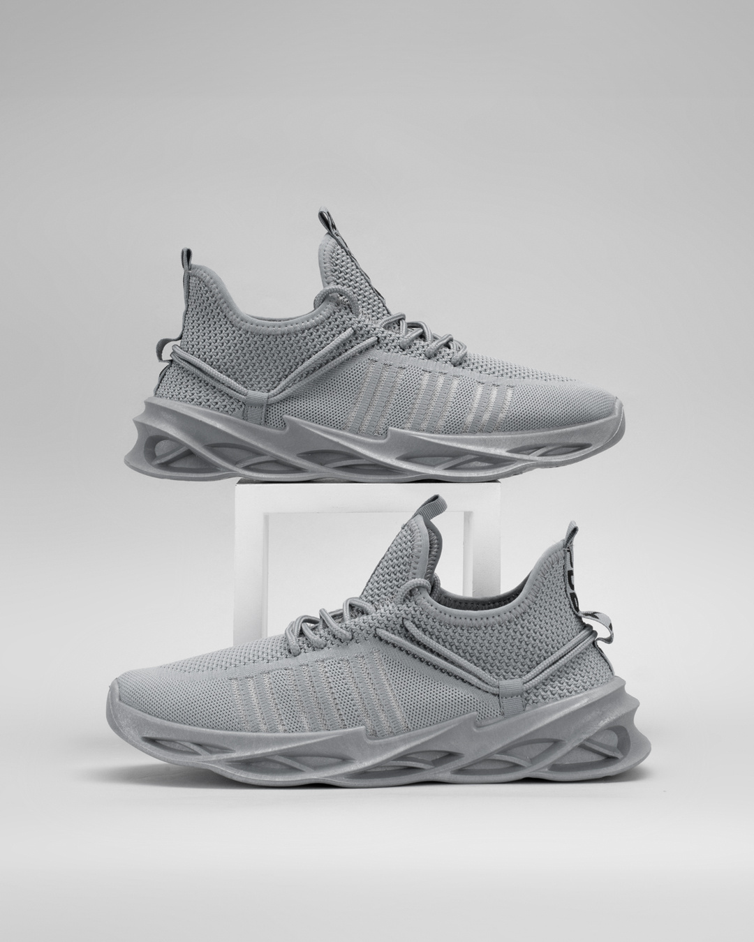 light grey running shoes