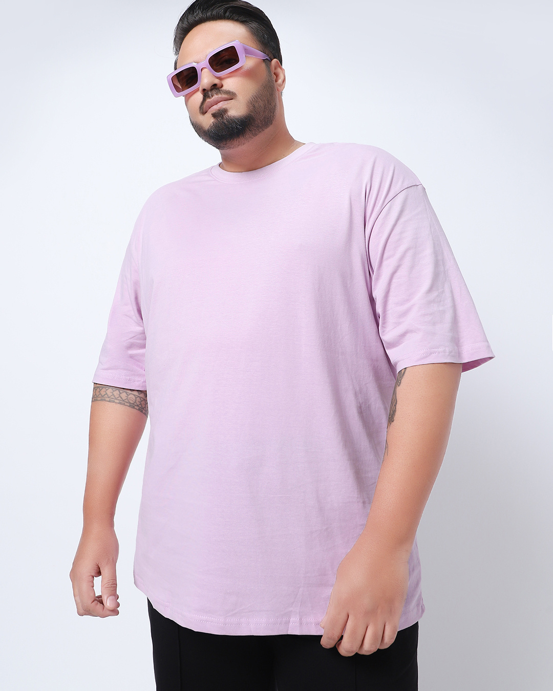 Buy Men s Lilac Bloom Plus Size Oversized T shirt Online At Bewakoof buy-men-s-lilac-bloom-plus-size-oversized-t-shirt-online-at-bewakoof
