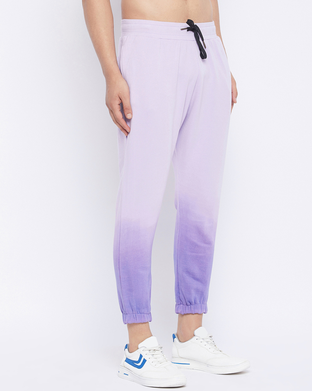 Shop Men's Lilac Cotton Ombre Oversized Sweatpants-Back