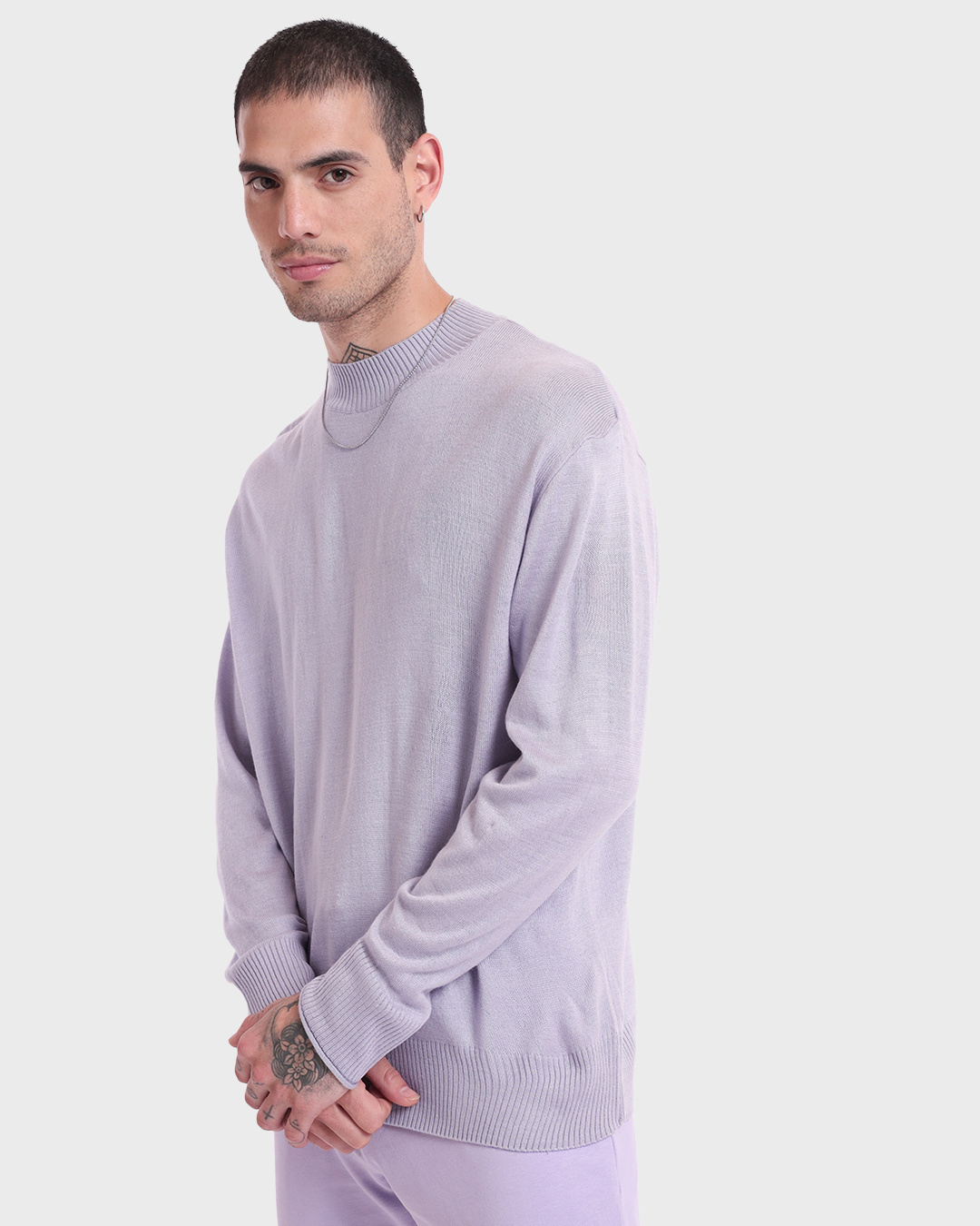 Shop Men's Lilac Oversized Sweater-Back