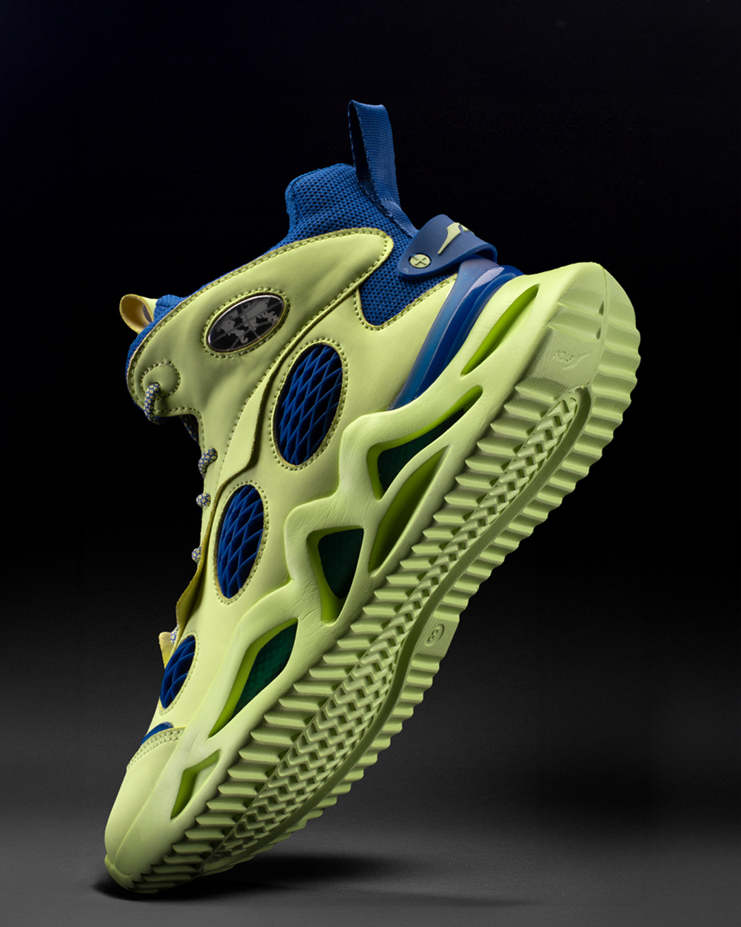 Buy Men's Lime Green & Blue NightWalker Color Block Sneakers Online in ...