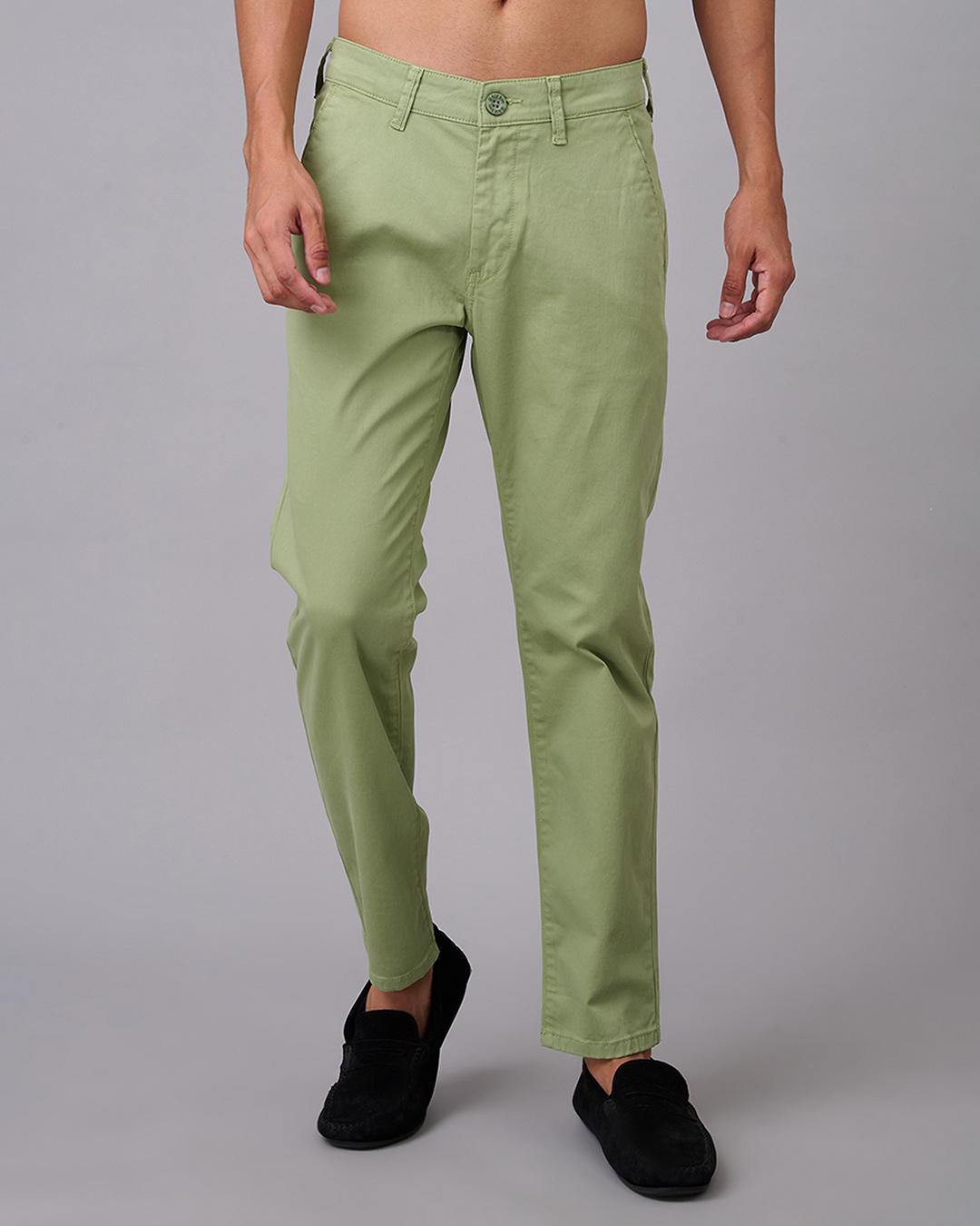 Buy Men's Lime Green Slim Fit Trousers Online at Bewakoof
