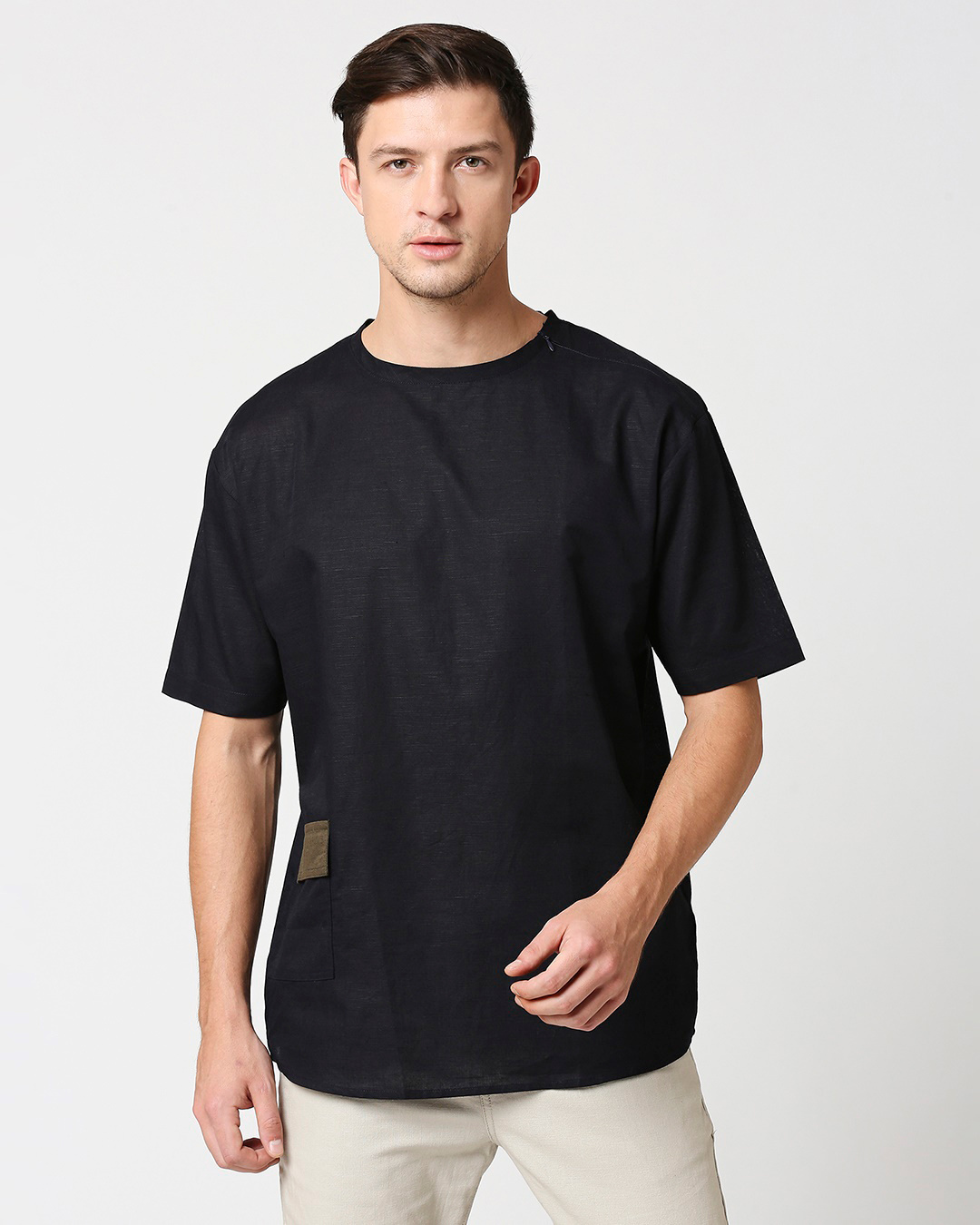 Shop Men's Linen Skate Cut Casual T-shirt-Back