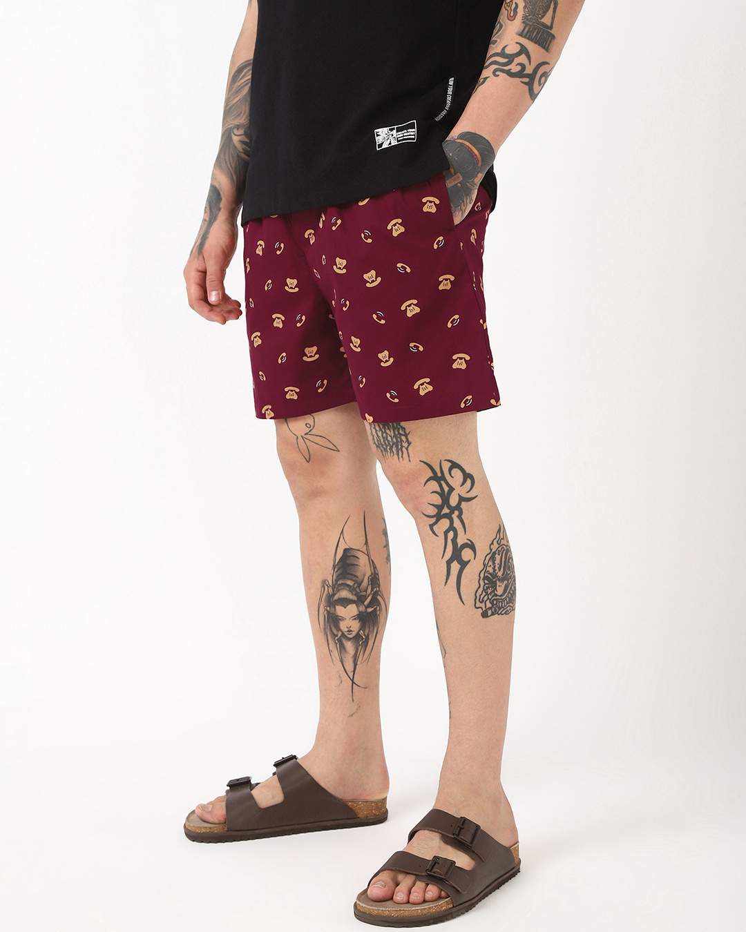 Shop Men's Maroon All Over Printed Boxers-Back